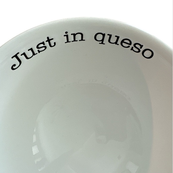 Mud Pie Just In Queso So Cheesy Ceramic Embossed White Black Dip Two Piece Set - Picture 4 of 8